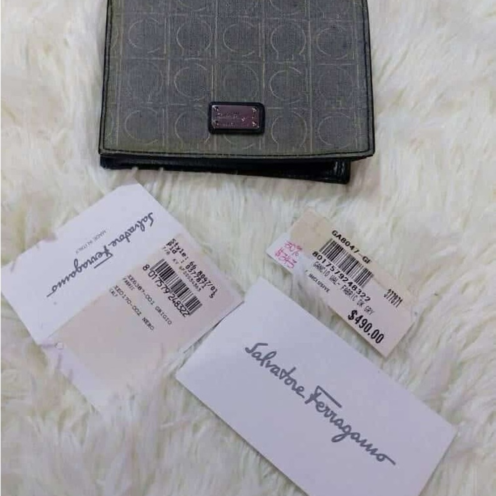 Salvatore Ferragamo Black and Gray Wallet